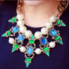 Statement Pearl Choker Necklace Bib Necklace