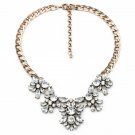 Vintage Clear Flower Choker Necklace Statement Necklace xl00656