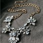 Vintage Clear Flower Choker Necklace Statement Necklace xl00656
