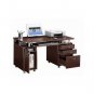 Techni Mobili Computer Desk Chocolate Extra Storage Complete Cabinet Drawers