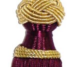 Met.Gold Turk Knot 6inch Rayon Tassel W/ 3inch Loop