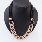 Gold Chain with Black Braided Cord