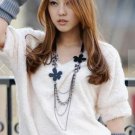 Flower and Chain Long Necklace