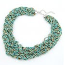 Braided Turquoise Beaded Necklace