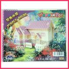 Wooden Purple house - 3D puzzle jigsaw DIY craft model for student gift