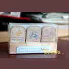 Set of 3 Rubber Stamp in Wooden Block-Want to date/free/travel (WS01)