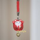 Blessing Lucky BELL CHARM- (Maneki Neko) with Chinese Blessing words WEALTH (bbc04)