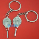 Metal keychain / Keyring -  A pair of TENNIS rackets (kc19)