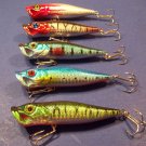 Bass Poppers Fishing Lures CrankBaits Bass & Trout Lot of 5 lures