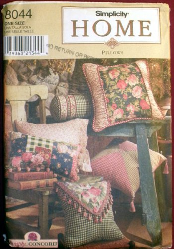 Pattern for Pillows in 12 Styles Simplicity 8044 Home Decor Sewing Pattern Uncut