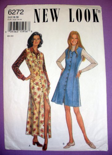 New Look 6272 Women's Dress Sewing Pattern, Misses' Size 8-10-12-14-16-18 Uncut