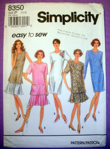 Simplicity 8350 Dress or Tunic and Skirt Sewing Pattern Misses' Size 12-14-16 Bust 34, 36, 38 Uncut