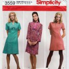 Women's Retro 1960's Style Dress Sewing Pattern, Size 6-8-10-12-14 Uncut Simplicity 3559