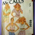 Teen Girl's Button Up Blouse Pattern, Sleeveless Short Sleeves, Size 11/12 Uncut McCall's 6550