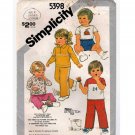 Toddlers' Pullover Tops, Pull-on Pants, Shorts Pattern Boys/Girls Size 1-2-3 Uncut Simplicity 5398