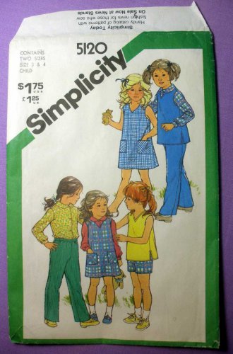 Toddler Girl's Dress, Jumper, Top, Shirt, Pants or Shorts Pattern, Size 3 - 4 Simplicity 5120