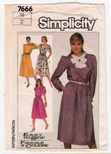 Sewing Pattern for Women's Dress, Size 14 Bust 36 Easy to Sew Uncut Simplicity 7666