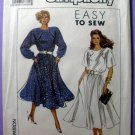 Women's Dress, Long or Short Sleeves, Full Skirt Pattern, Size 6-8-10-12 Uncut Simplicity 9095