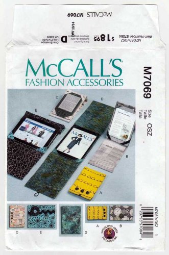 E-Book Reader, Tablet Cover/Stand in 3 Sizes for Electronic Devices, Uncut Pattern McCall's M7069