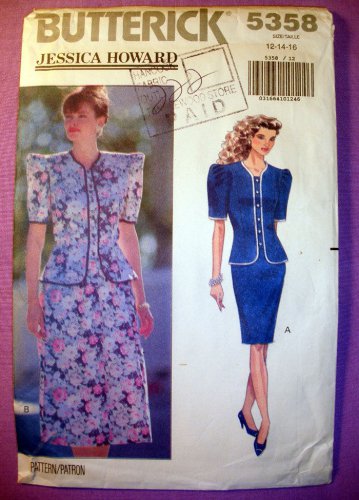 Women's Two Piece Dress Sewing Pattern, Size 12-14-16 Uncut Butterick 5358