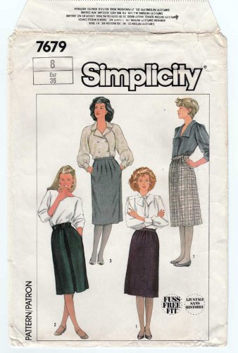 Women's Set of Skirts, Sewing Pattern Size 8 Waist 24 Fuss-Free Fit UNCUT Simplicity 7679