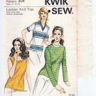 Women's Knit Top Sewing Pattern Size 14-16-18 Uncut Vintage 1970's Kwik Sew 304