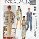 Women's Shirt, Dress, Top, Pants, Shorts Sewing Pattern, Plus Size 18W-20W-22W UNCUT McCall's 2208