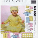 Baby's Layette Sewing Pattern, Infant Size Small-Medium-Large-XL UNCUT McCall's M4280 4280
