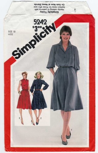Women's Pullover Shirtdress Sewing Pattern Size 10 UNCUT Simplicity 5242