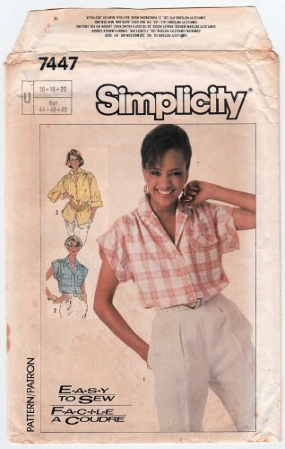 Women's Shirt Sewing Pattern Size 16-18-20 UNCUT Simplicity 7447