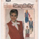 Women's Lined and Unlined Vests Sewing Pattern Size 12 UNCUT Simplicity 7669