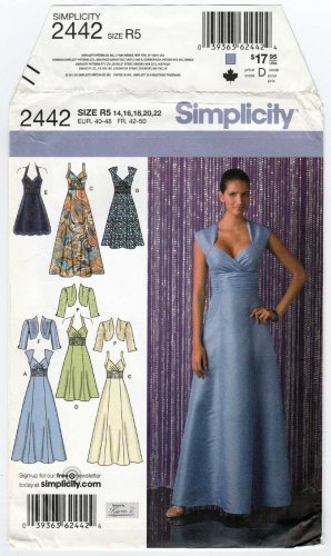 Halter Dress and Bolero Sewing Pattern Size 14-16-18-20-22 UNCUT Simplicity 2442