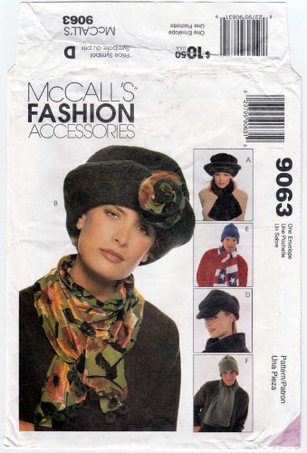 Hats, Scarves, Neckwarmer and Hood/Dickie Sewing Pattern UNCUT McCall's 9063