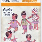Babies' Romper, Dress, Top, Pants, Panties, Hat Pattern Size XXS-XS-S-M-L UNCUT Simplicity 1813