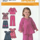 Toddlers' Pants, Gauchos, Dress, Tunic Sewing Pattern Size 1/2-1-2-3-4 UNCUT Simplicity 4107