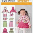 Simplicity 2572 Baby Girl Jumper, Skirt, Pants, Hoodie, Vest Sewing Pattern Size XXS-XS-S-M-L UNCUT