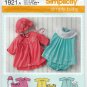 Babies' Dress, Panties, Coat, Hat Sewing Pattern Size XXS-XS-S-M-L UNCUT Simplicity 1921