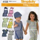 Toddlers' Cropped Pants, Shorts, Tops, Cap Sewing Pattern Size 1/2-1-2-3-4 UNCUT Simplicity 4158