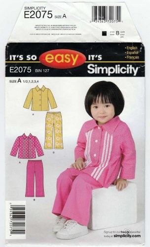 Toddler Girl's Jacket and Pants Sewing Pattern Size 1/2-1-2-3-4 UNCUT Simplicity 2075