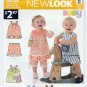 Baby Boy/Girl Top, Shorts, Romper Sewing Pattern Size NB-S-M-L UNCUT New Look 6198