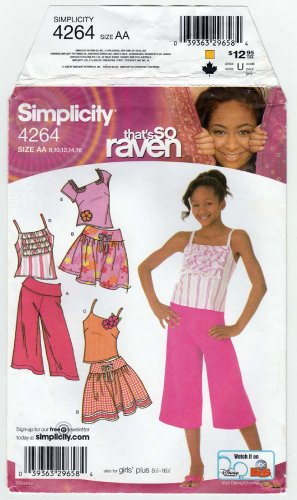 Girl's Top, Skirt, Cropped Pants Sewing Pattern Size 8-10-12-14-16 UNCUT Simplicity 4264