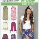 Women's Skirts, Capri Pants and Shorts Sewing Pattern Size 14-16-18-20-22 UNCUT Simplicity 2258
