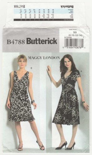 Women's Dress by Maggy London Sewing Pattern Size 8-10-12-14 UNCUT Butterick B4788 4788