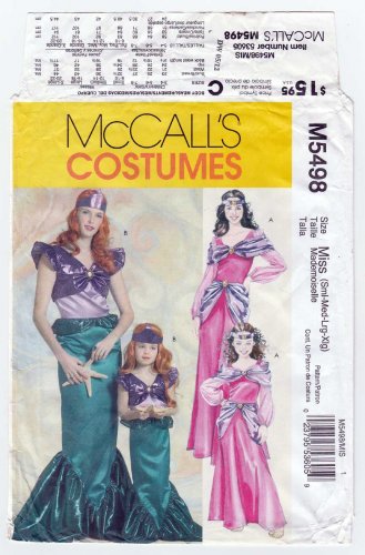 Women's Mermaid / Princess Costume Pattern Size 8-10-12-14-16-18-20-22 UNCUT McCall's M5498 5498