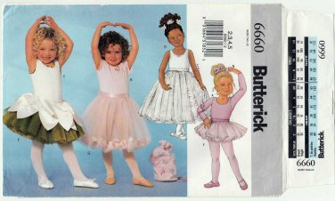 Girl's Ballet Leotard Costume Sewing Pattern Child Size 2-3-4-5 UNCUT Butterick 6660