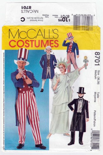 Patriotic Costumes, Adult Sewing Pattern, Size Medium (36-38) UNCUT McCall's 8701