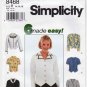 Women's Button Front Blouse Pattern, Misses/ Petite Size 14-16-18 Uncut 6 Made Easy Simplicity 8468