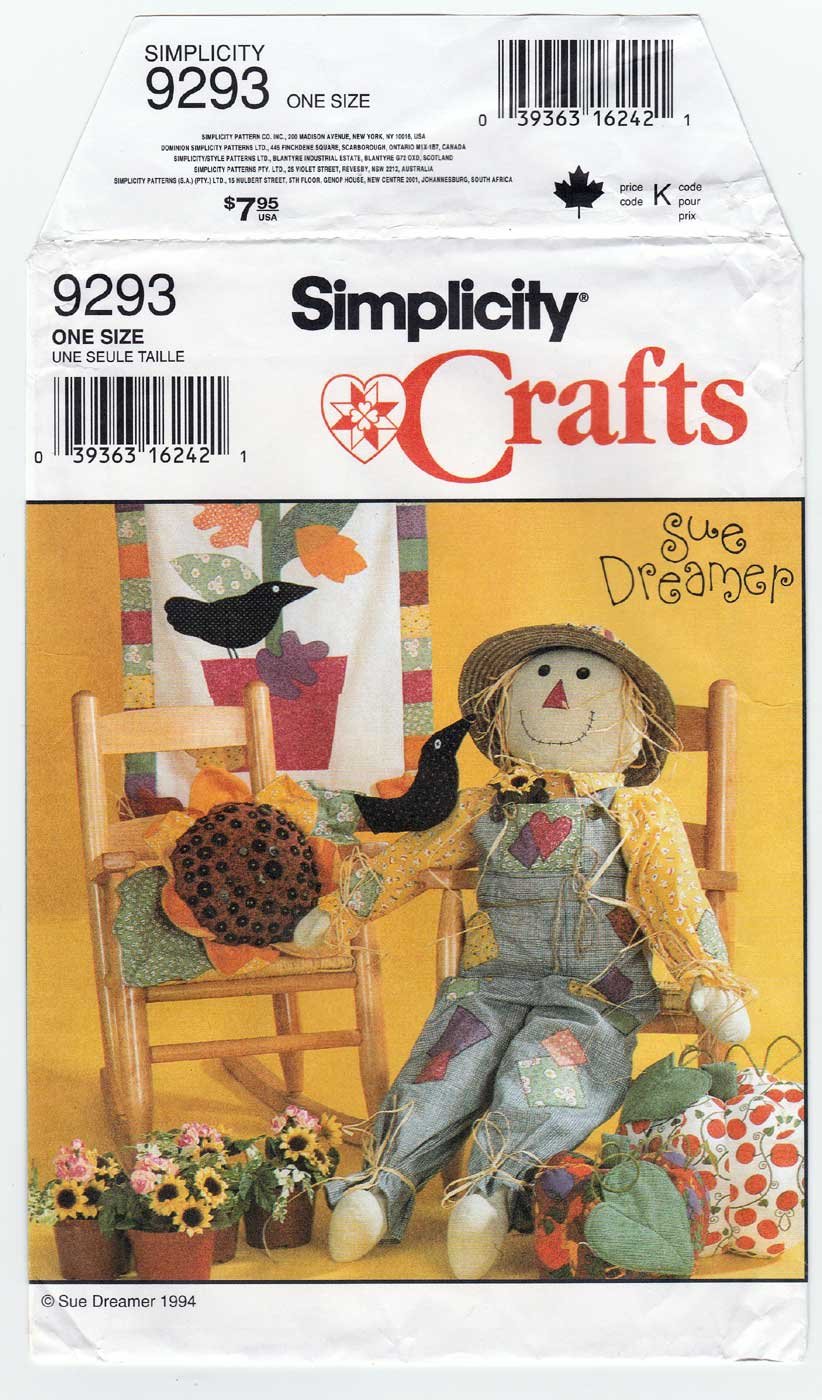 Fall Decor Scarecrow Pumpkin Sunflower Pillow Sewing Pattern