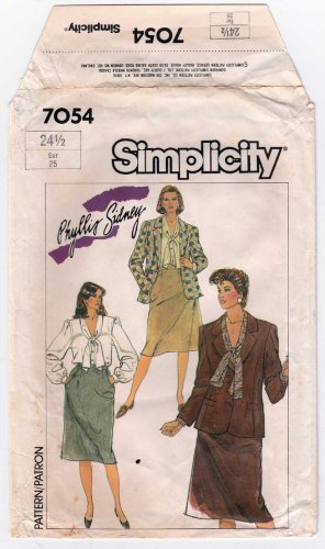 Blouse, A-Line Skirt, Lined Jacket, Women's Sewing Pattern, Plus Size 24 Uncut Simplicity 7054