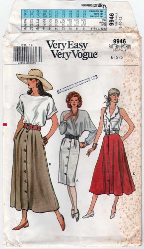 Vogue 9946 Women's Skirt Sewing Pattern Misses' / Misses' Petite Size 8-10-12 UNCUT